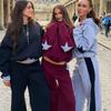 Plus Size Loose Fit Hooded Sweatshirt Women Star Print Casual Long Sleeve Hoodie