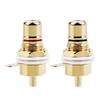 RCA Connector Female Jack Socket Chassis Gold Plated Audio Adapter For CMC Copper RCA Plugs DIY Speaker Terminal AmplifierGood product