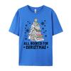 All Booked For Christmas Book Christmas Tree Lights Unisexs Designer T Shirt Printed Tshirt Letter Funny Shirts Female Oversized