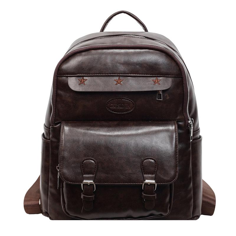 Backpack retro simple texture fashion backpack trend commuting leisure going out women's bag
