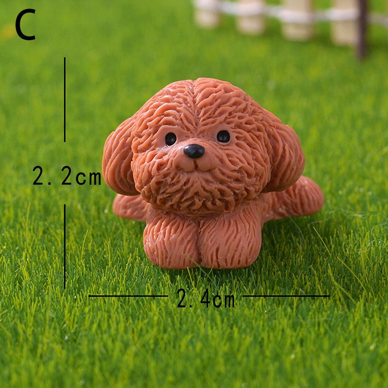 Figurka Miniaturní Roztomilé hnědé plyšové štěně pejska Micro Krajina Ornamenty Pro bytové dekorace Kawaii Animal Dekorace na plochu