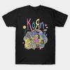Asian Size Men Black Print T-shirt Funny Vintage Korn No-Cut Heat Transfer Print Cotton Tshirt