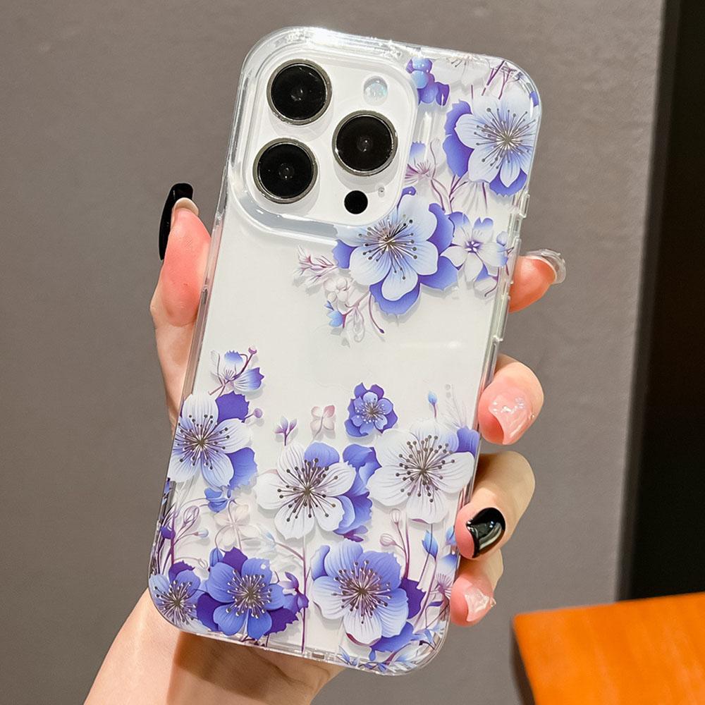 

For iPhone 16 Pro Max Case IMD Floral Pattern TPU+PC Protective Phone Cover F8