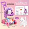 Childrens Plush Bunny Toy With Electric Push Cart For Babies And Toddlers