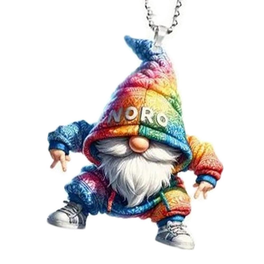 2D Acrylic Christmas Tree Pendant Santa Claus Car Pendant Hanging Decoration Ornaments Car Rearview Mirror