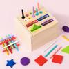 Kids Montessori Sorting Wooden Toys Permanent Box Color Shape Matching Games Fine Motor Training Parish Sensory Educational Toys