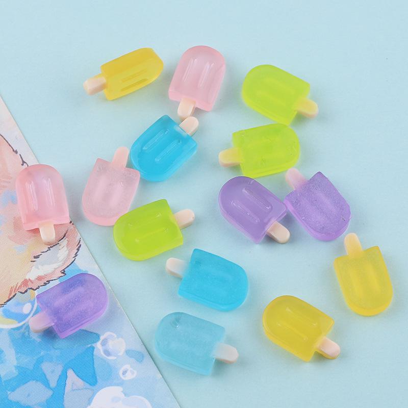 Mini Luminous Ice Cream Resin Accessories for DIY Phone Cases & Fridge Magnets