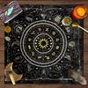 1pc Tarot Card Tablecloth, 12 Zodiac Astrology Altar Cloth, Fortune Astrology Prophecy Card Mat, Drop Board Game Tablecloth