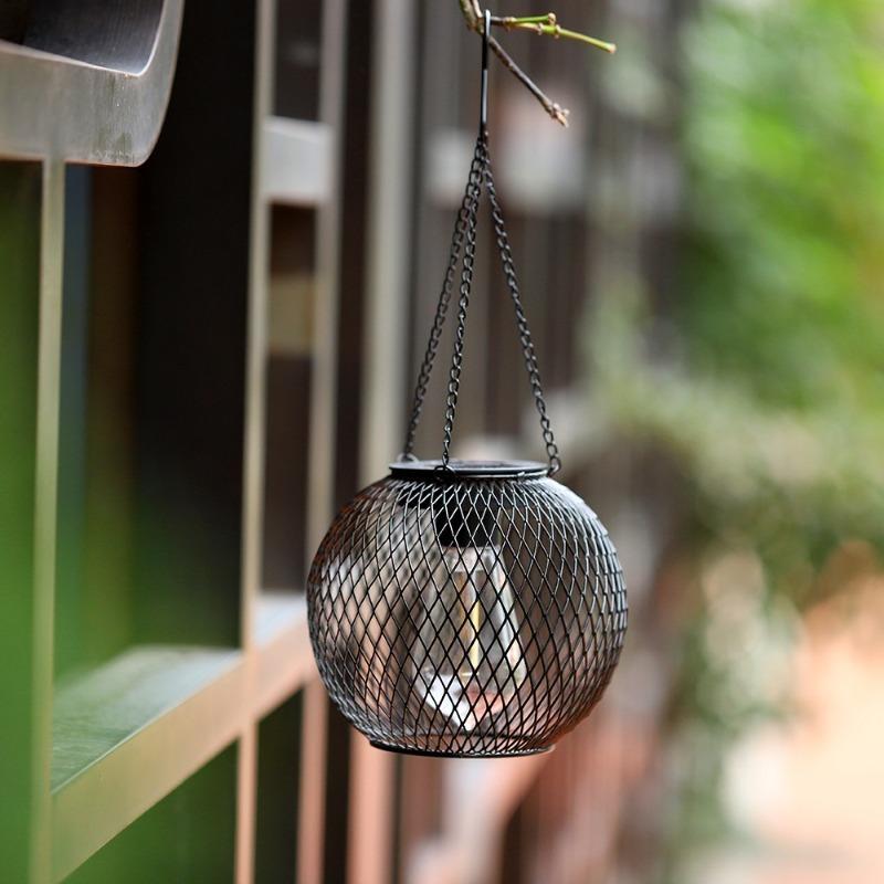 Solar Lantern Led Light Daylight Sensor Garden Lamps Lights Outdoor Waterproof Landscape Iron-art With Durable Chain Decor