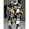 Fashion Skull 3D Print Hoodie Sweatpants Set Men