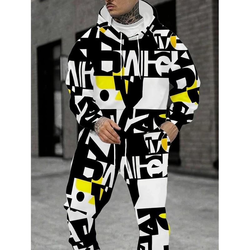 Fashion Skull 3D Print Hoodie Sweatpants Set Men