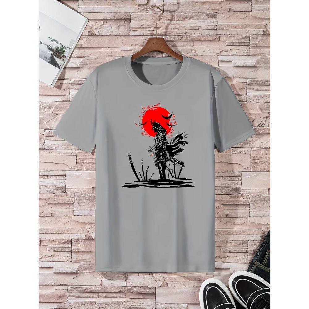 Print, Men's Graphic Design Crew Neck Novel T-shirt, Casual Comfy Tees Tshirts For Summer