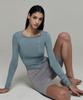Debiweeo Slash Square Neck Crop Top Devi-T0089-Pale Blue