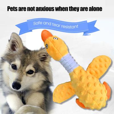 Jouet Canard en Peluche pour Chiens Masticateurs Agressifs Jouet Canard Doux en Peluche avec Sifflet Papier Froissé Jouet à Mâcher pour Chiots pour Jeu Interactif Et Soulagement de l'Ennui