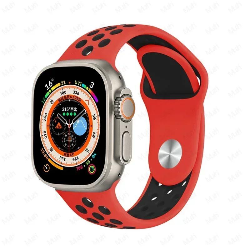 Sportarmbänder für Apple Watch Series 10 42mm 46mm Armband ultra 2 49mm 40mm-44mm 45mm 41mm Silikonarmband iwatch 10 9 8 7 6 SE 5 4 3
