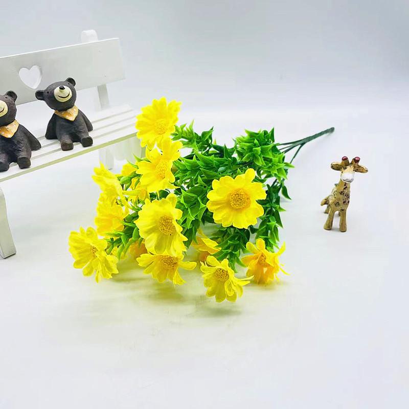 Chrysanthemum Silk Watergrass Spring Bouquet With 15 Blooms For Interior Decor