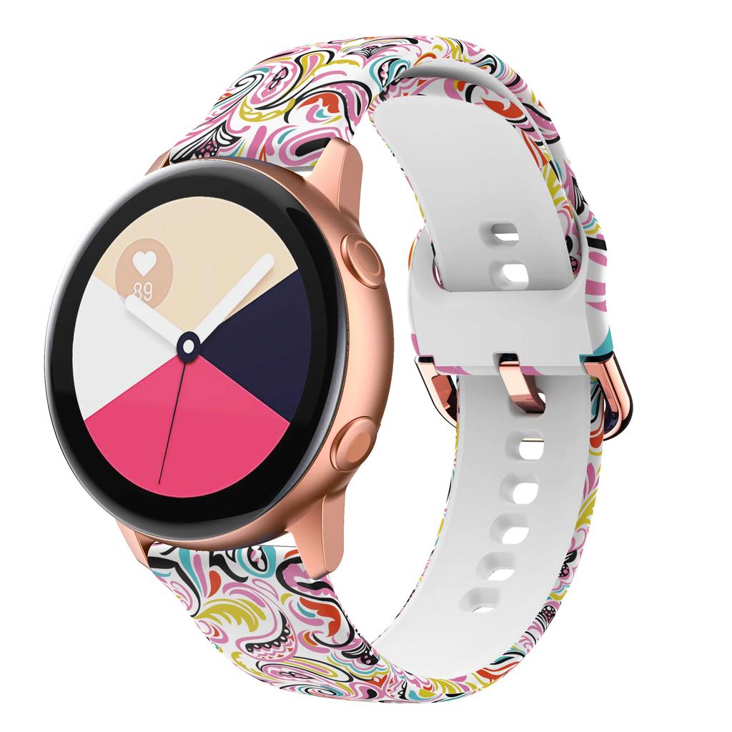 22mm 20MM Watch Strap for Samsung Galaxy Watch 6 5 pro/4/Classic Silicone Sport Bracelet for Amazfit GTR-GTS 4-3-2e Printed Band