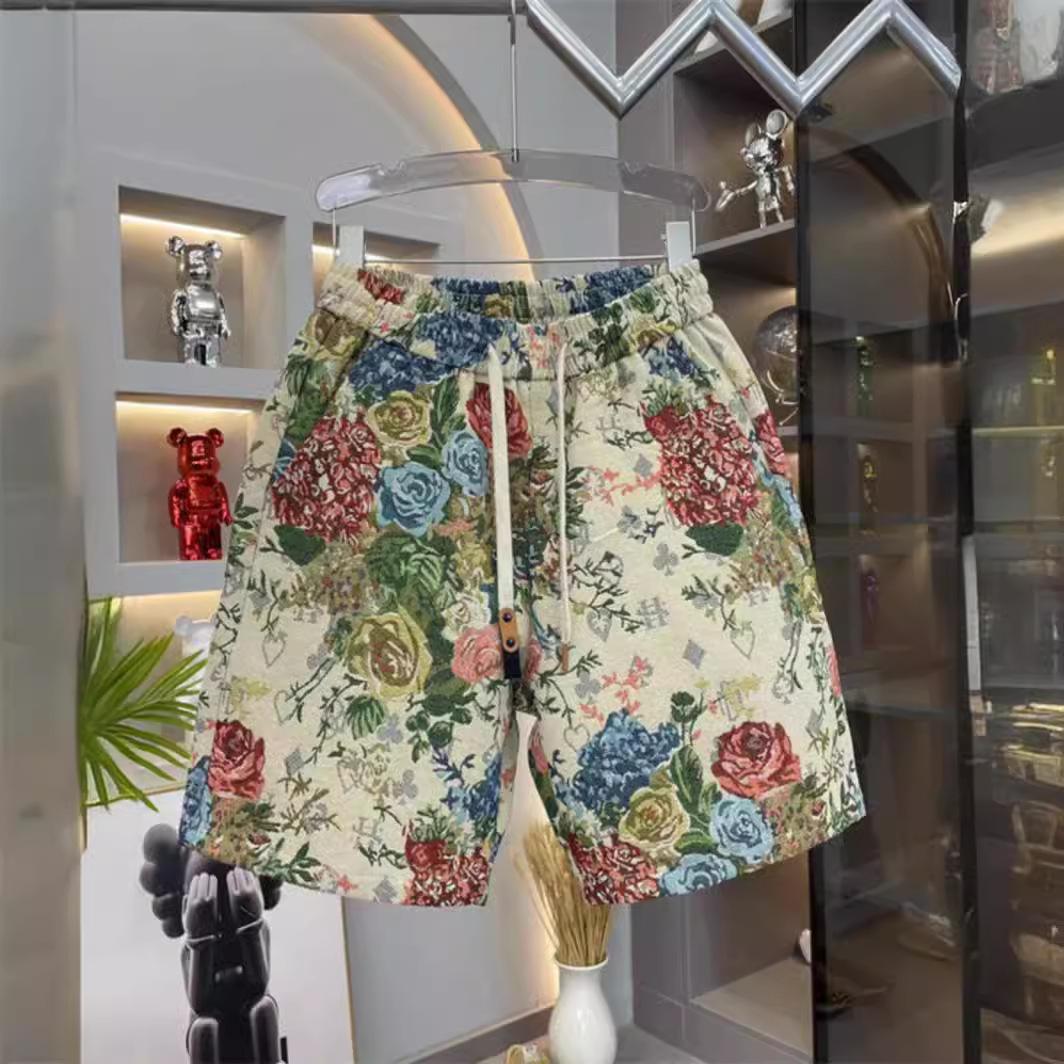 

Men s 2024 Trendy Floral Rose Casual Shorts L квітковий
