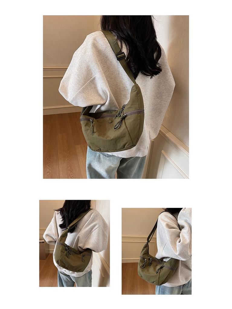 Women's Lightweight Canvas Crossbody Bag: Large Capacity, Versatile Single Shoulder Dumpling Design