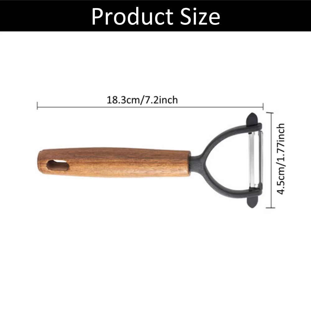 

1/2Pcs Stainless Steel Acacia Wooden Handle Paring Knife, Household Professional Vegetable Peeler, Quick Peeling Apple Peelers