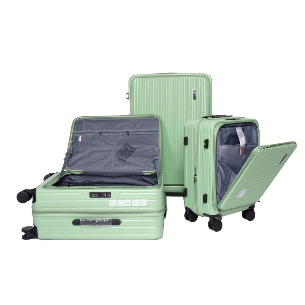 20-inch Front-Opening Trolley Suitcase with Universal Wheels and Password Lock