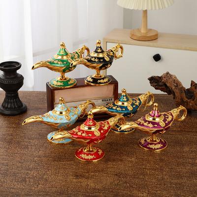 Aladdin Sihirli Lamba Dekorasyonu Yıldız Otel El Sanatları Dekorasyonu Oymalı Metal Dekorasyon