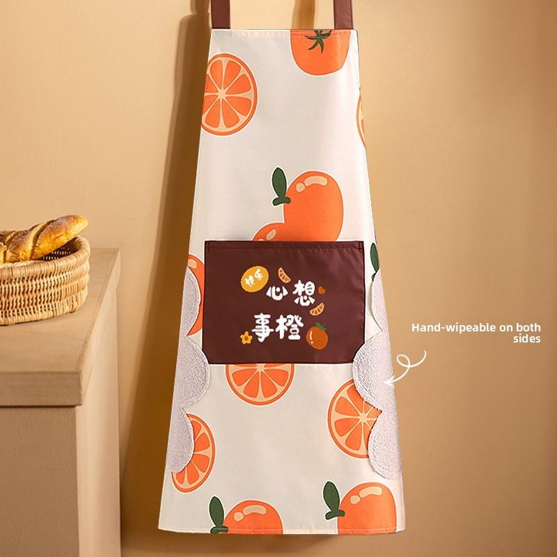 Womens Apron Kitchen Waterproof Oil Resistant Poucheds Cottons Baking Linen