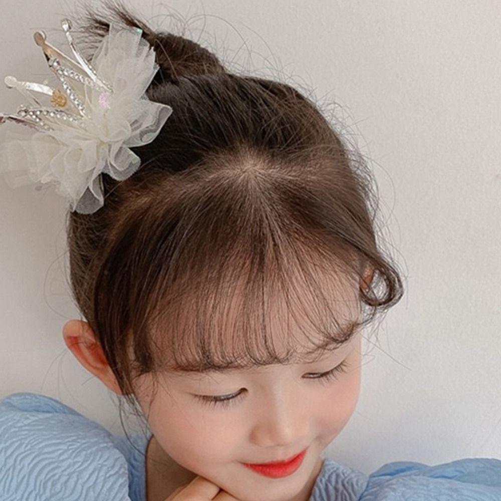 Lovely Sweet Zinc Zinc Alloy Rhinestone Gauze Tiara Crown Hair Clip Headwear Hair Accessory Girl Hairpin