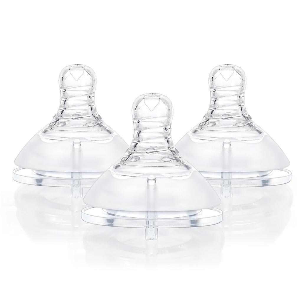 Set of 3 LittleForBig Adult Bottle Nipples with Lip Adult Replacement Silicone Pacifiers for LittleForBig Bottles Shields,