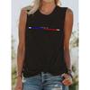 Women's Summer PARIS Print Loose Large Breathable and Comfortable Sleeveless Tank Top T-shirt Streettshirt Individual Casual Clo