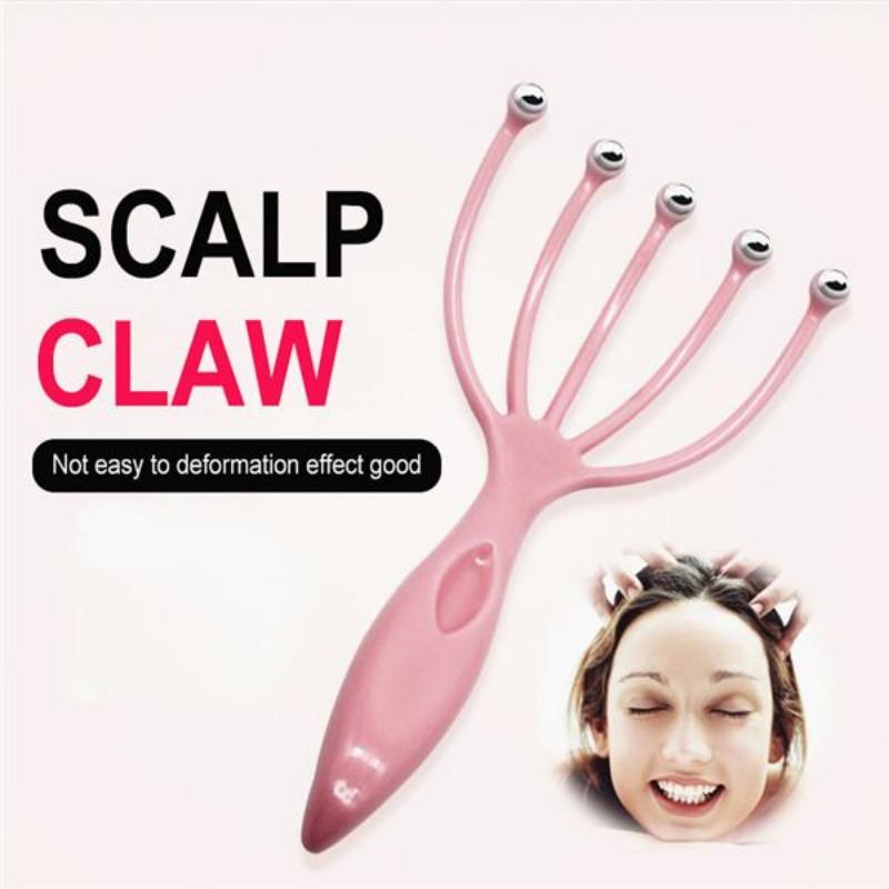 1PC Ball Comb Hair Massager Neck Massage Scalp Pressure Relaxation Spa Healing Scalp Brush Five Finger Massager
