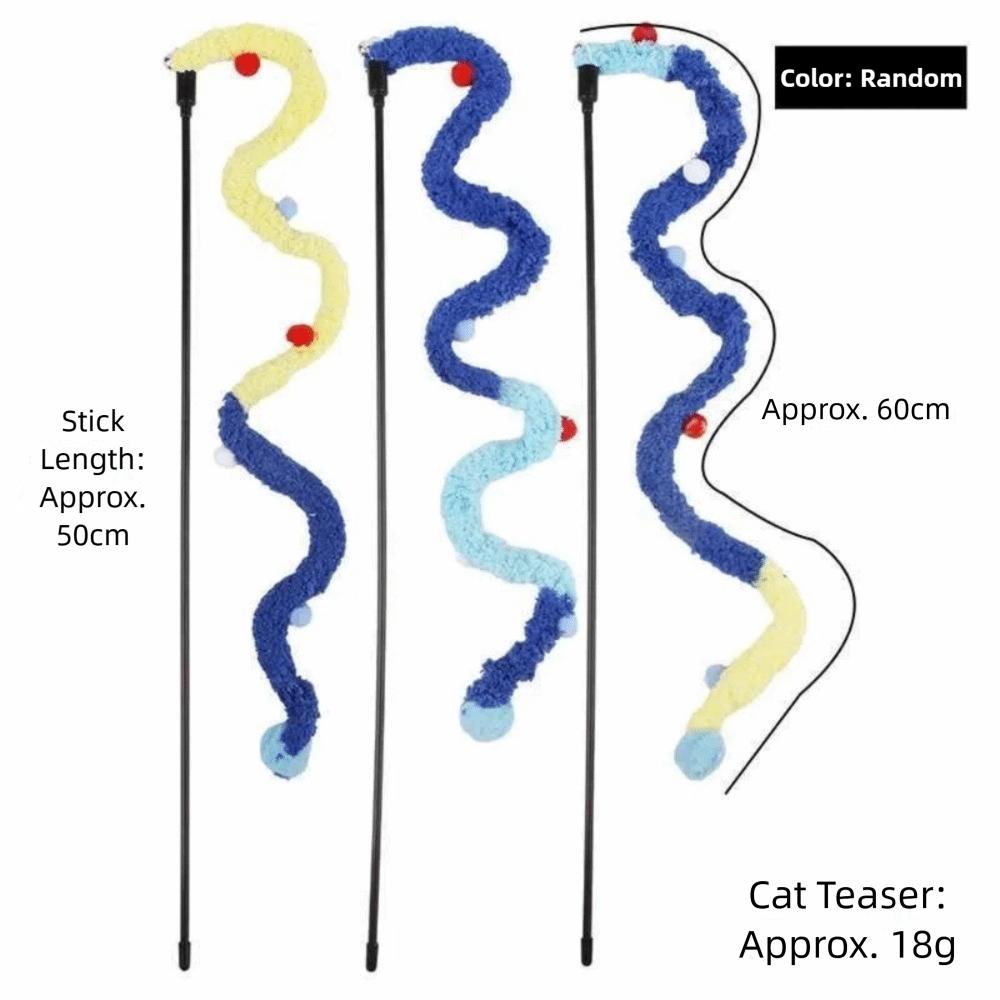 Bunte Katzenangel Plüsch Interaktives Spielzeug Raupe Haustierbedarf Outdoor-Spaß