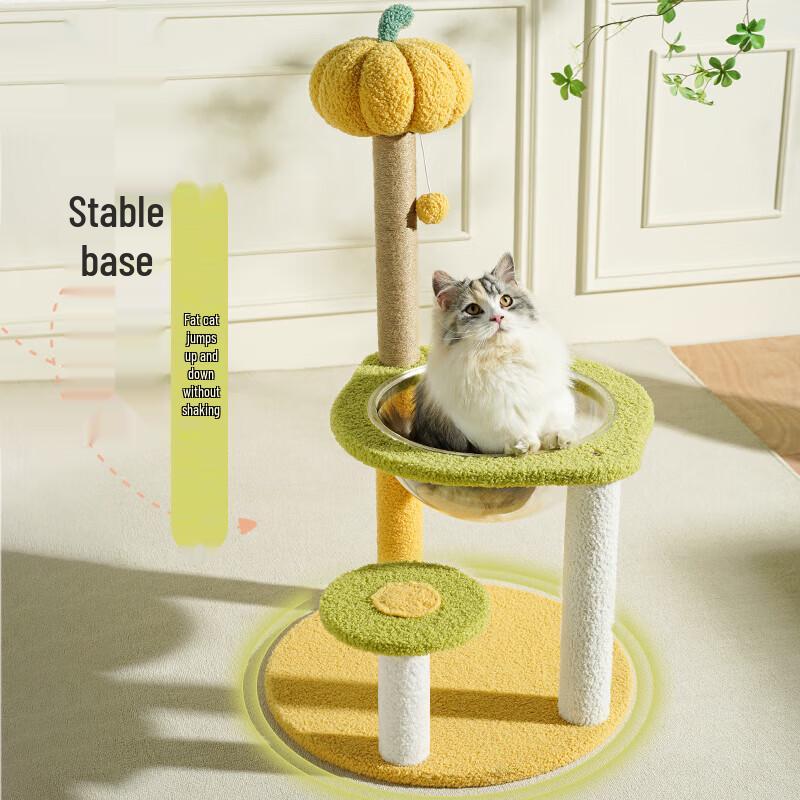 Fandou Pumpkin Cat Climbing Frame with Space Capsule Bed