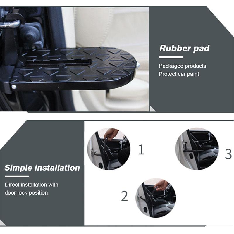 Car Auxiliary Pedal Auto Door Latch Hook Foot Pedal Aluminum Alloy Universal Car Roof Rack Step Extension Accessories
