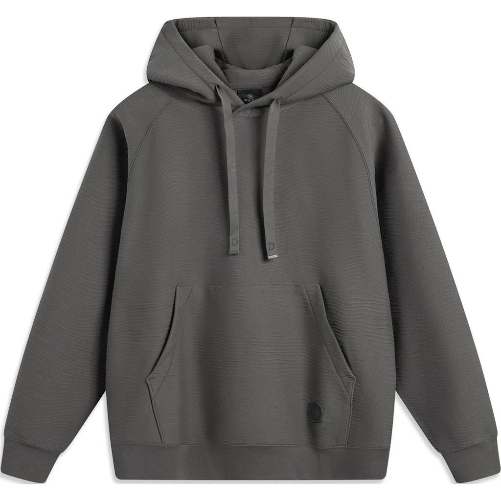 Li Ning Wade Series Solid Color Comfortable Breathable Versatile Casual Hoodie Men hoodies Street-Grey AWDU287-2