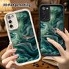 Phone Case: 2D Flat Samsung Galaxy A34 A35 M05 M06 S20 S22 S21 FE Plus 5G Tiered Protective Case, Dark Green Flow, Christmas and Halloween Gift