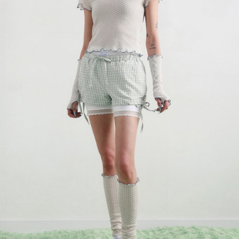 BadBlue Sheer Dot Leg Warmer Beige