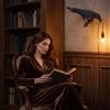Tabletop Accent for Study Crow Table Lamp, Gothic Raven Night Light, Halloween Black Bird Artistic Wildlife Sculpture Lamp Dark Academia Desktop