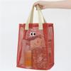 Women Summer Beach Bag Lovely Eye Print Ladies Casual Handbag Tote Bag Large Capacity Mesh Fabric Reusable Swimming Shoulder Bag