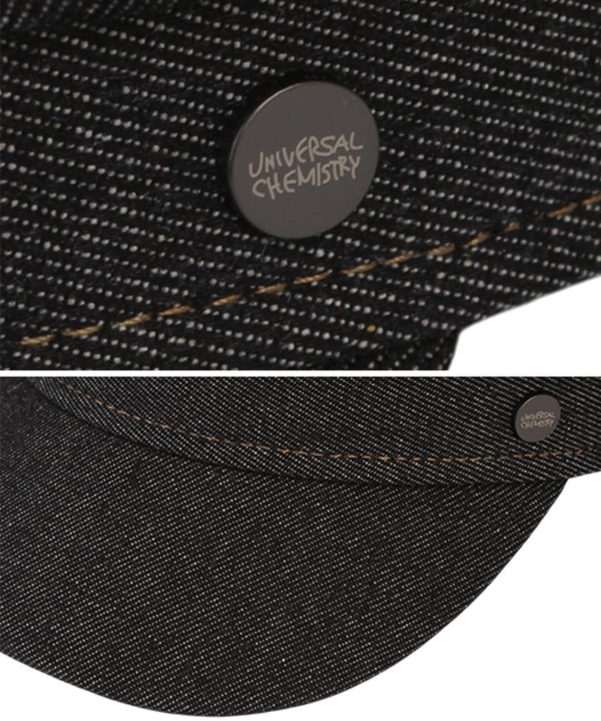 Yunibeosyeolkemiseuteuli Black Denim Logo Marine Cap