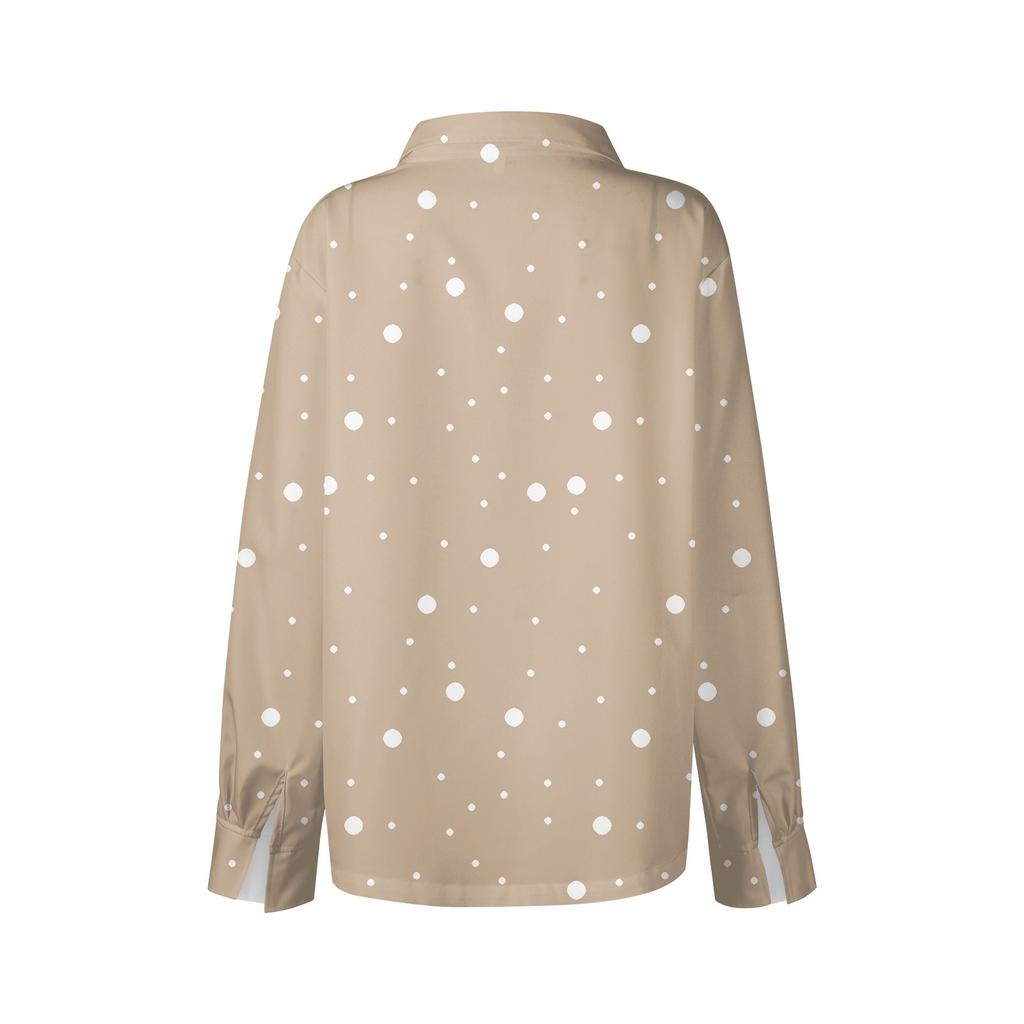 Women's Shirt Blouse Print Button Long Sleeve Casual Basic Shirt Collar Regular Top