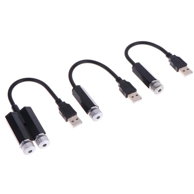 Car Roof Star Light Mini Led Atmosphere Lamp Auto Interior Star Night Projector Usb Plug And Play Ceiling Decorative Lamp Red