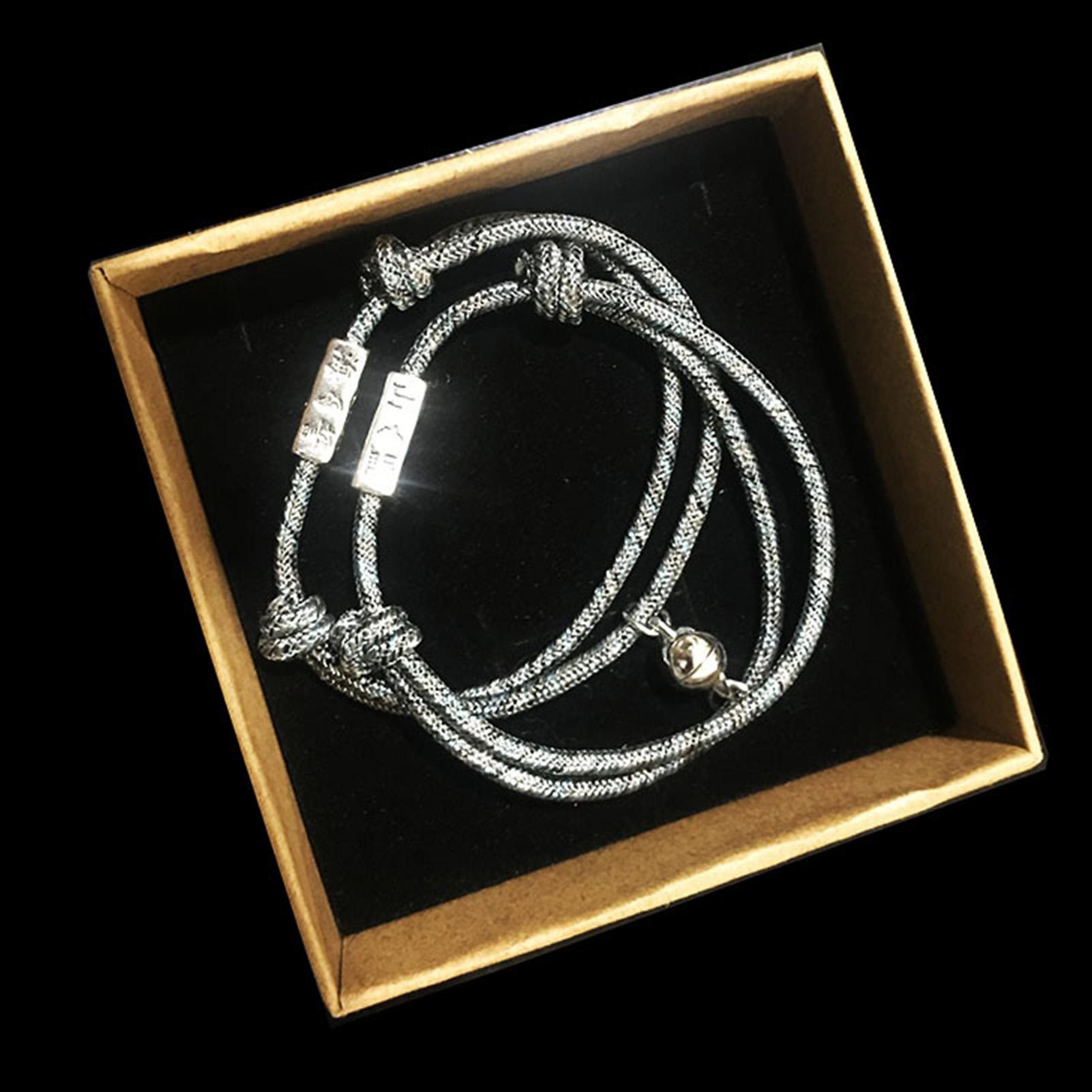 

Couple Woven Bracelets Adjustable Eco-Friendly Fiber Suitable For Everyday Wear Gift фиолетовый