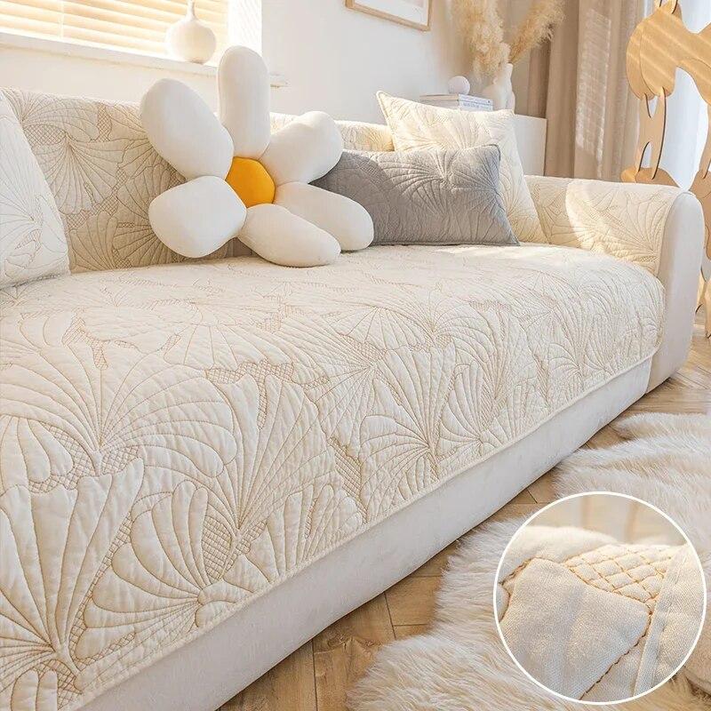 Thick Quilted Sofa Cover High Quality Non-Slip Cotton Sofa Cushion Sofa Towel Nordic Couch Covers Home Living Room Decoration