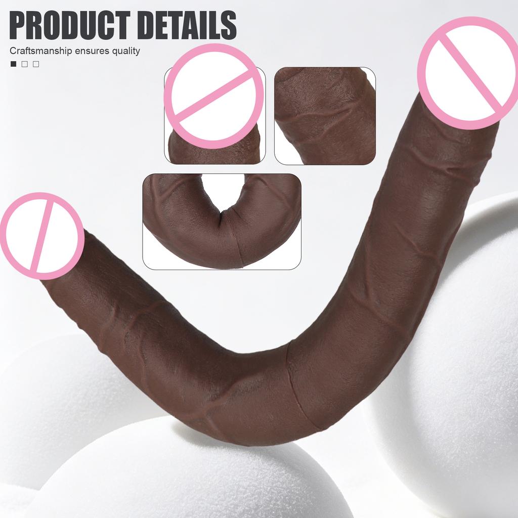 Huge Realistic Dildo Double Head Penis Super Soft Dildo U Shape Big Dick Vagina G-Spot Stimulation Masturbator Waterproof Sex Toys for Women Men Gay