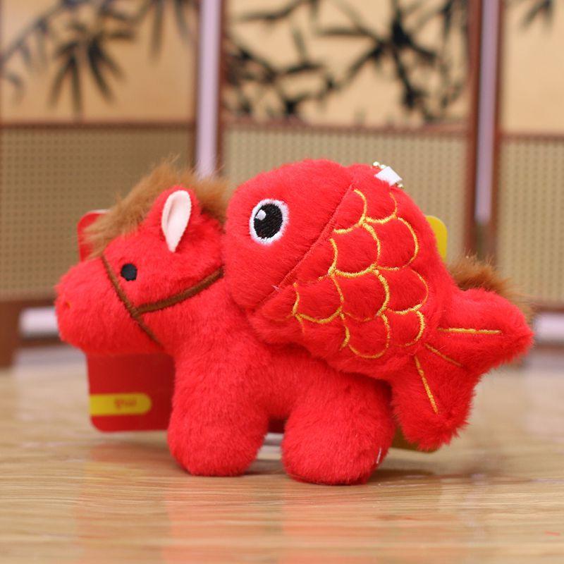 Cute Plush Year Of The Animal Horse Mascot Doll Pendant Backpack Hangings Decoration Gifts