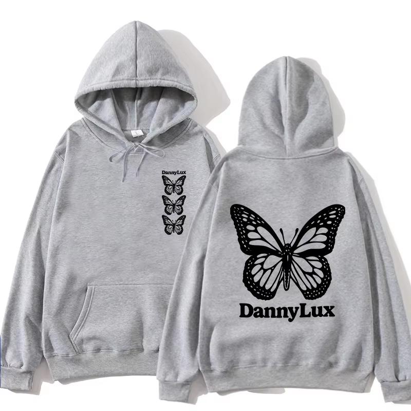 Autumn/Winter Korean Dannylux - Men's and Women's Long Sleeve Butterfly Pattern Hoodie Fashion Hip Hop Clothing New Sportswear