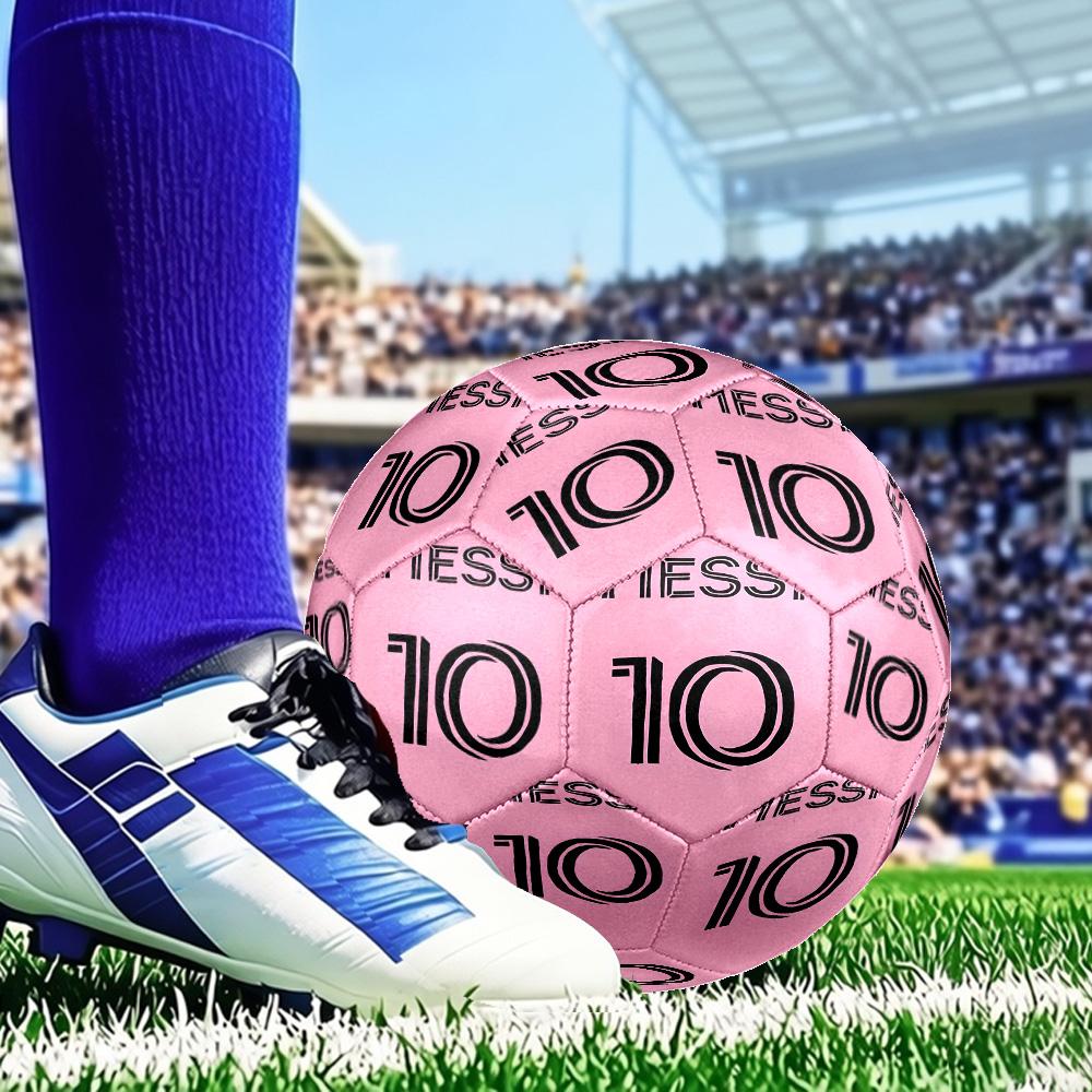 Messi's Pink Size 5 Soccer Balls, Anti-Slip, Protective Football, Outdoor Sport, Practice Games, Birthdays Gift Suitable for fan