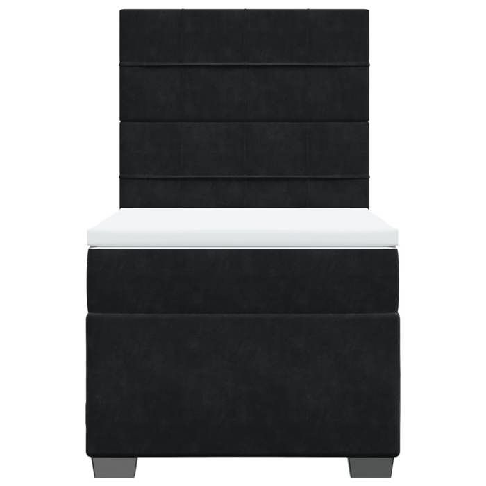 Maison Exclusive - Sommier à lattes de lit avec matelas Noir 90x200 cm Velours