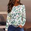 Women's T-shirt 3D Printing Gradient Floral Print Fashion Long Sleeve Round Neck Regular Tops Holiday Weekend Spring and Autumn